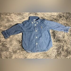 Polo Ralph Lauren Kids Blue Button Down Denim Shirt Size 18 Months🔥